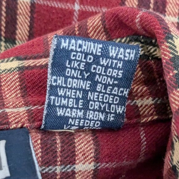 PREMIER INTERNATIONAL Red Plaid Long Sleeve Flannel Button Work Shirt; Size XL - Picture 4 of 4